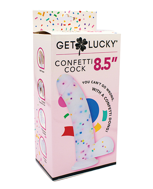 Shop Get Lucky 8.5" Real Skin Confetti Cock - Multi Color online