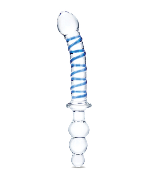 Order Glas 10" Twister Dual Ended Dildo - Blue online