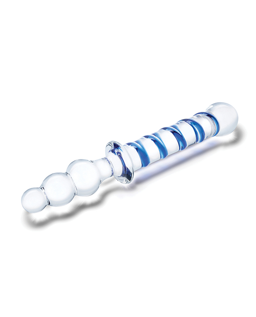 Glas 10" Twister Dual Ended Dildo - Blue for sale