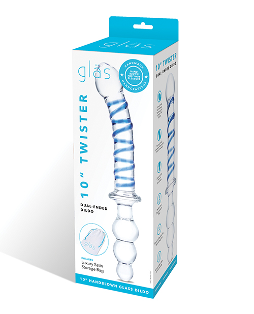 Shop Glas 10" Twister Dual Ended Dildo - Blue online