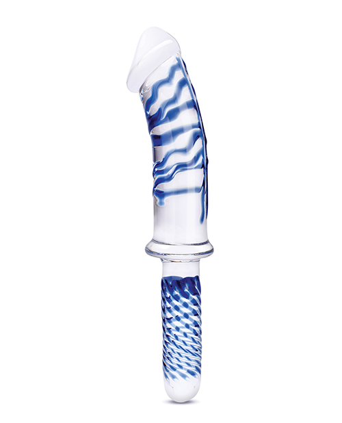 Order Glas 11" Realistic Double Ended Glass Dildo w/Handle - Blue online