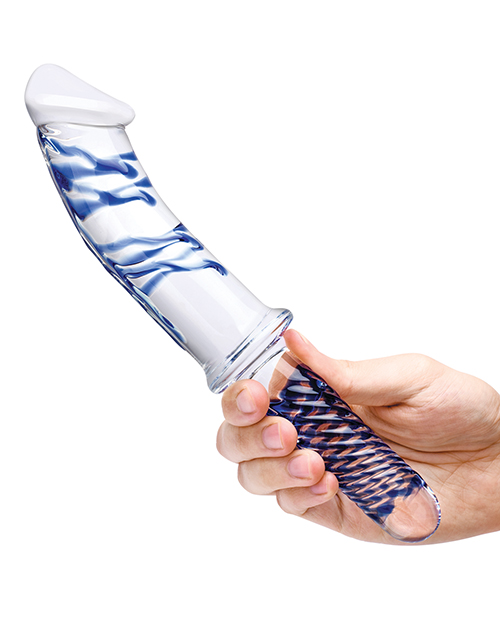 Buy Glas Glas 11" Realistic Double Ended Glass Dildo w/Handle - Blue