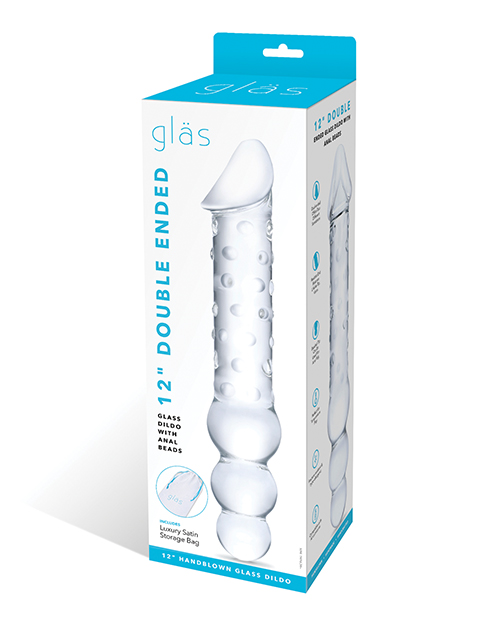 Shop Glas 12" Double Ended Glass Dildo w/Anal Beads - Clear online