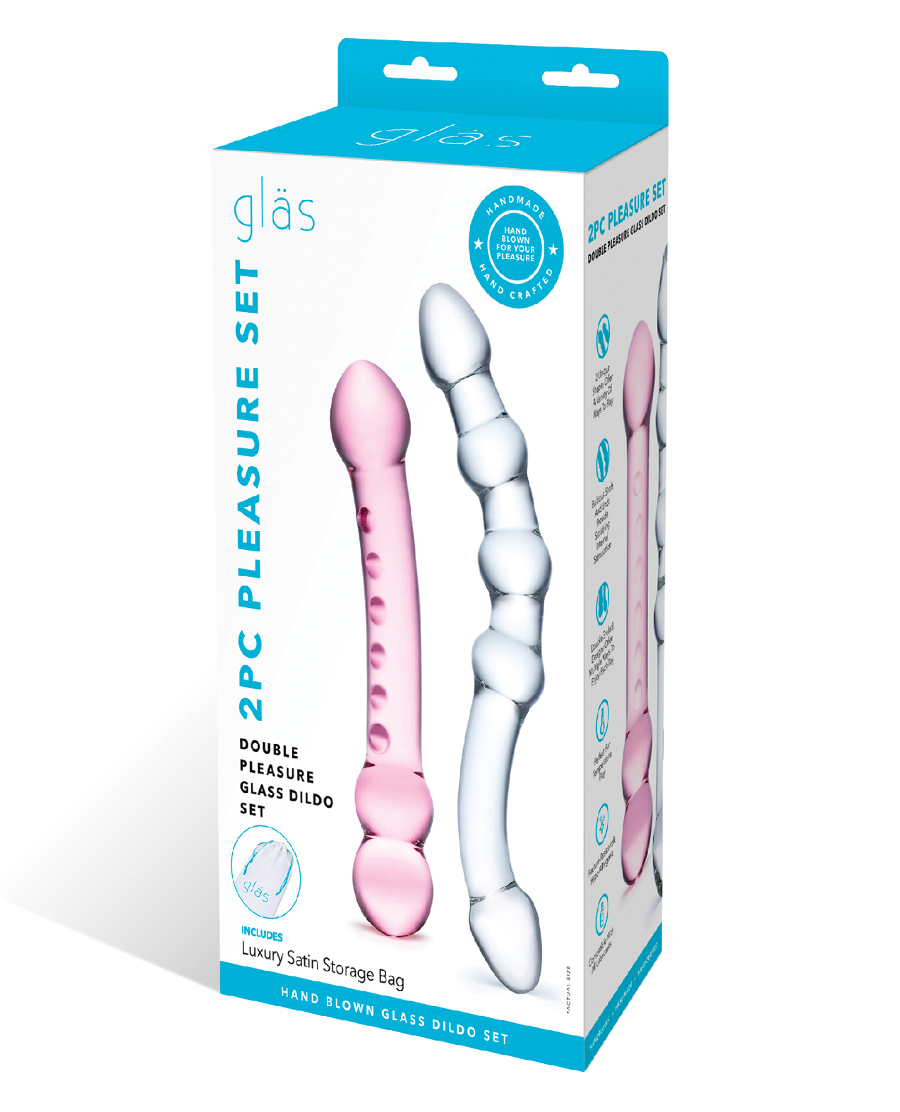 Shop Glas 2 pc Double Pleasure Glass Dildo Set online
