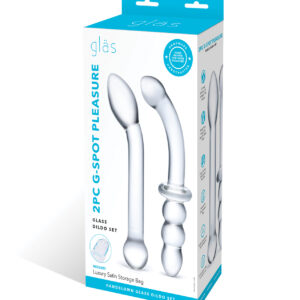 Shop Glas 2 pc G-Spot Pleasure Glass Dildo Set - Clear online