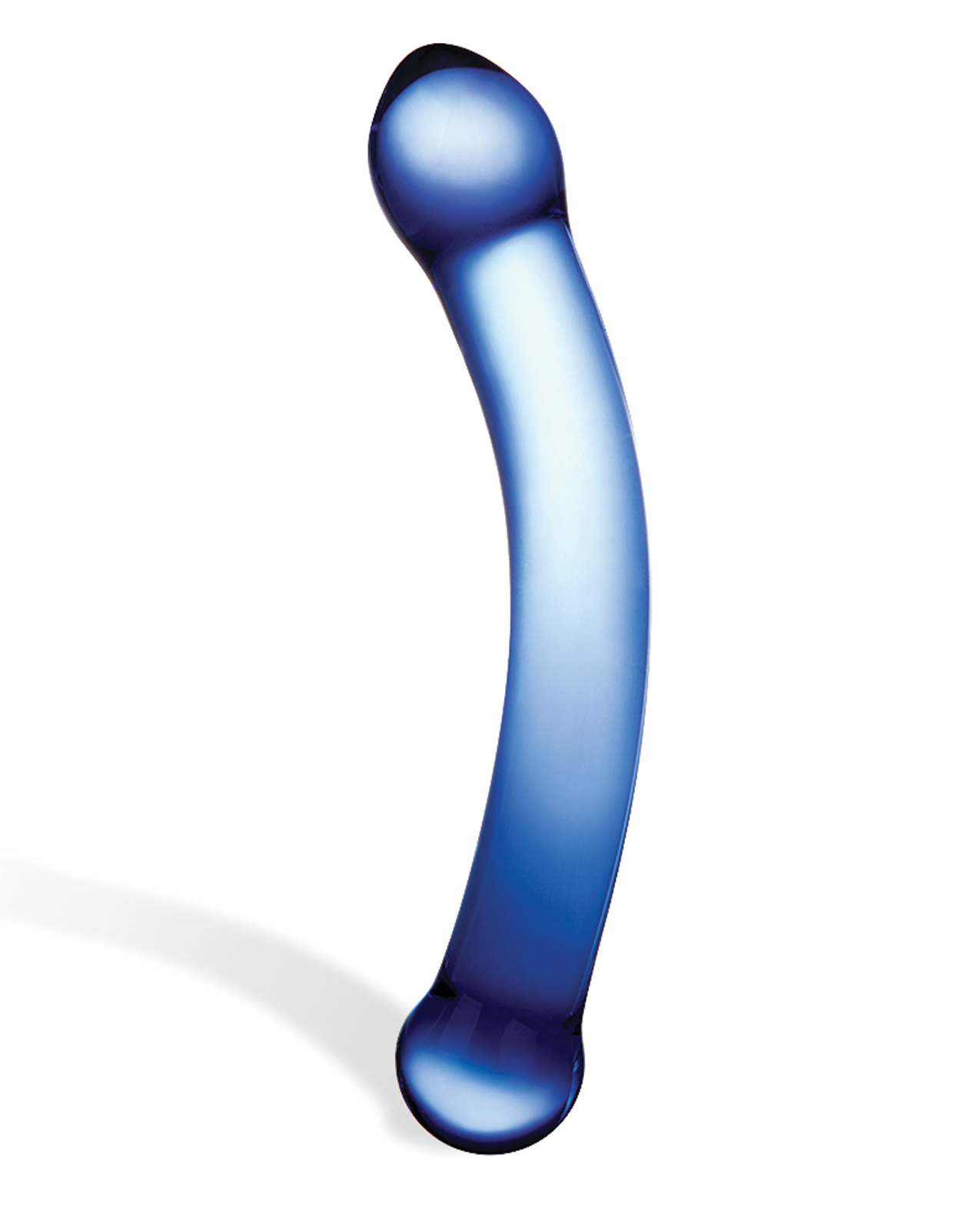 Order Glas 6" Curved G-Spot Glass Dildo - Blue online