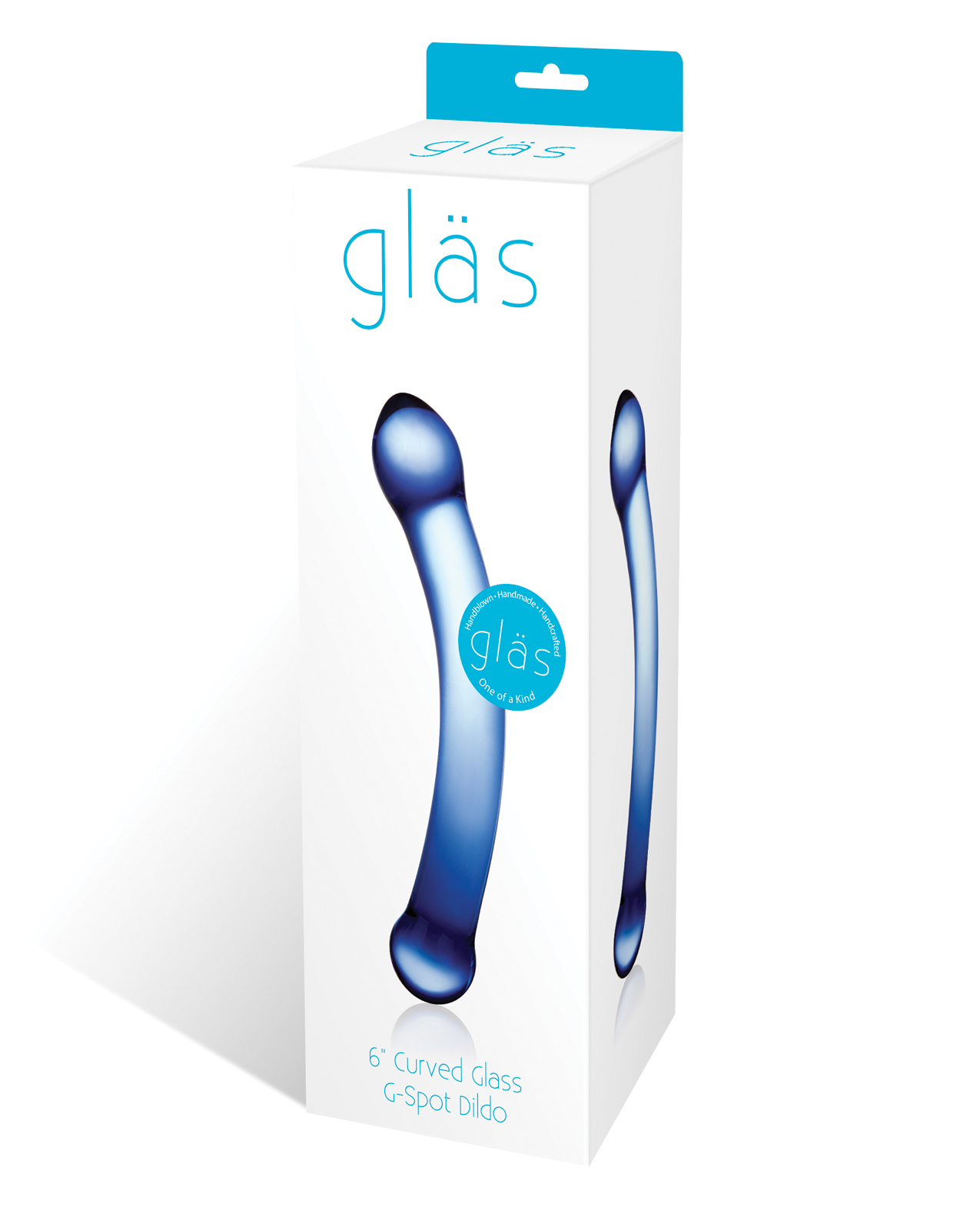 Shop Glas 6" Curved G-Spot Glass Dildo - Blue online