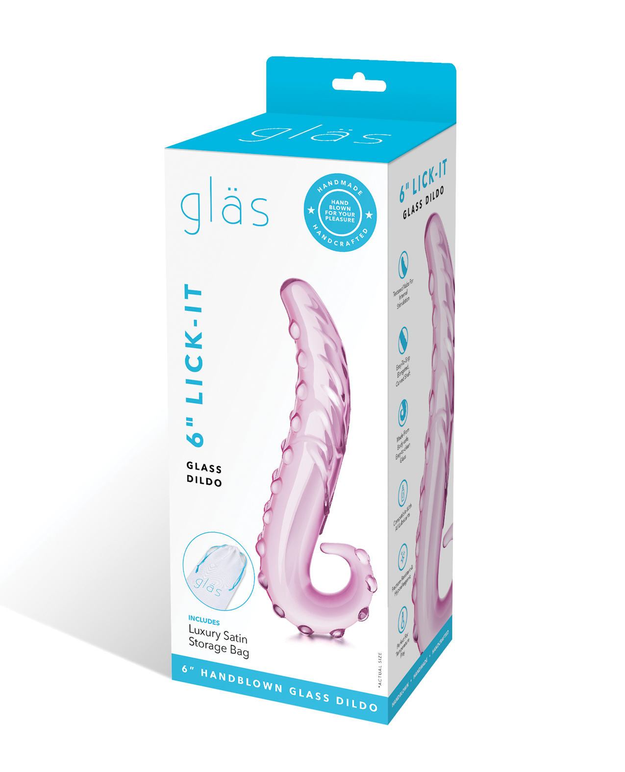 Shop Glas 6" Lick-it Glass Dildo - Pink online