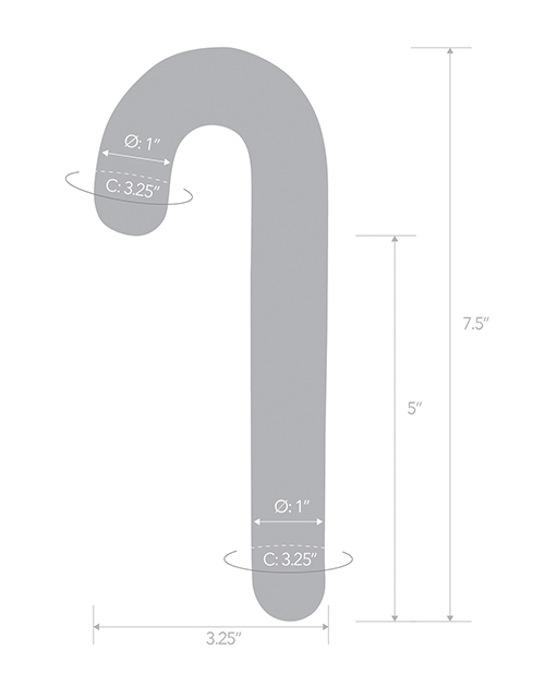 Shop Glas 7.5" Dildo Candy Cane Dream