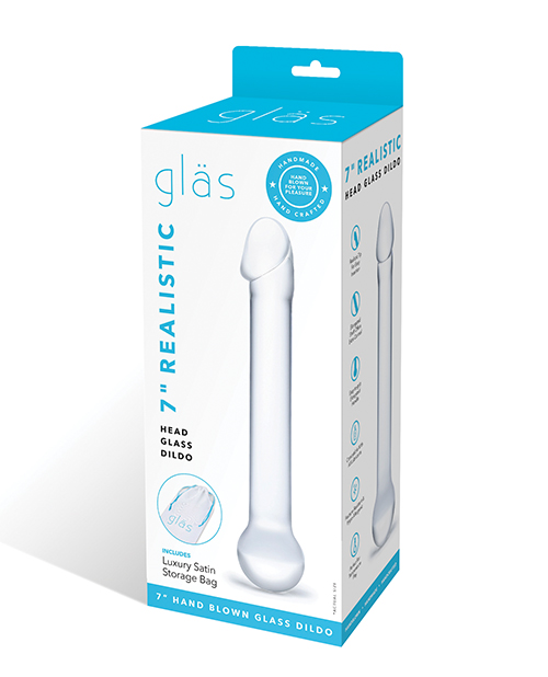 Shop Glas 7" Realistic Head Glass Dildo - Clear online