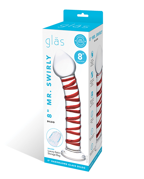 Shop Glas 8" Mr. Swirly Glass Dildo - Red online