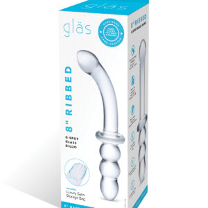 Shop Glas 8" Ribbed G-Spot Glass Dildo online