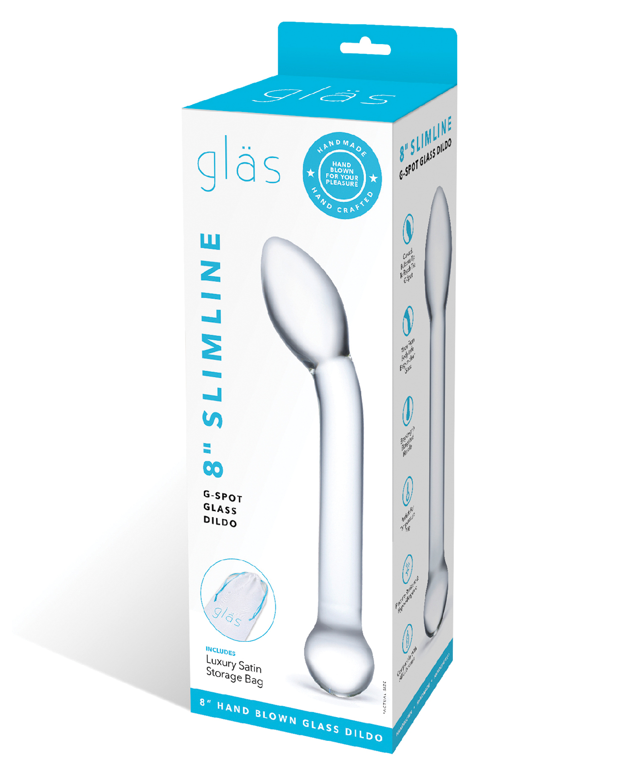 Shop Glas 8" Slimline G-Spot Glass Dildo online
