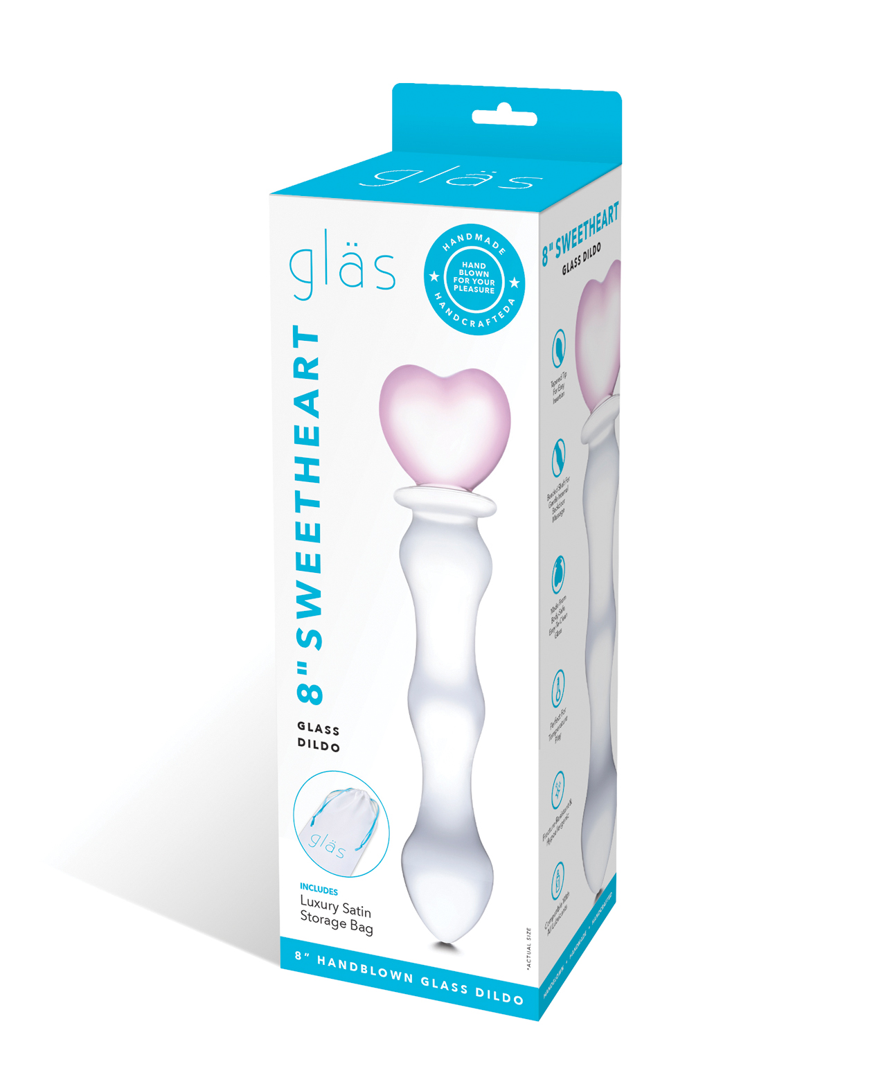 Shop Glas 8" Sweetheart Glass Dildo - Pink/Clear online