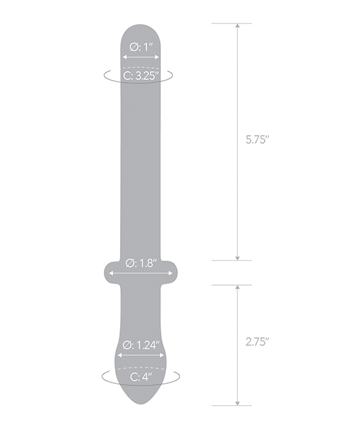 Buy Glas 9.25" Classic Smooth Dual Ended Dildo - Clear