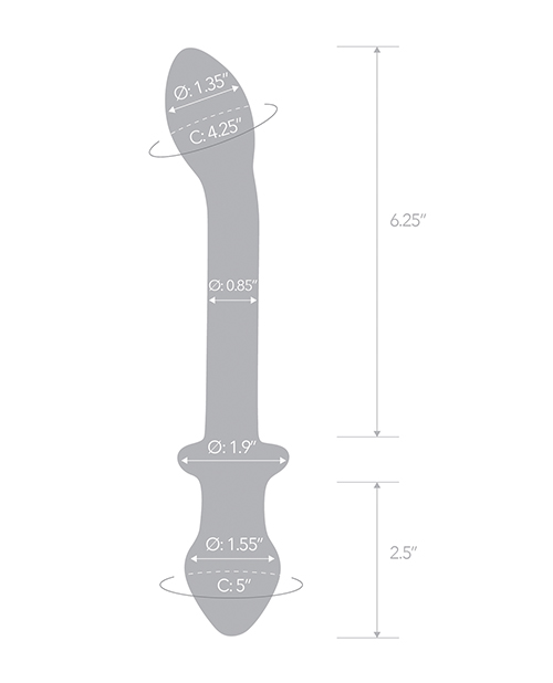 Buy Glas 9.5" Double Play Dual Ended Dildo - Clear