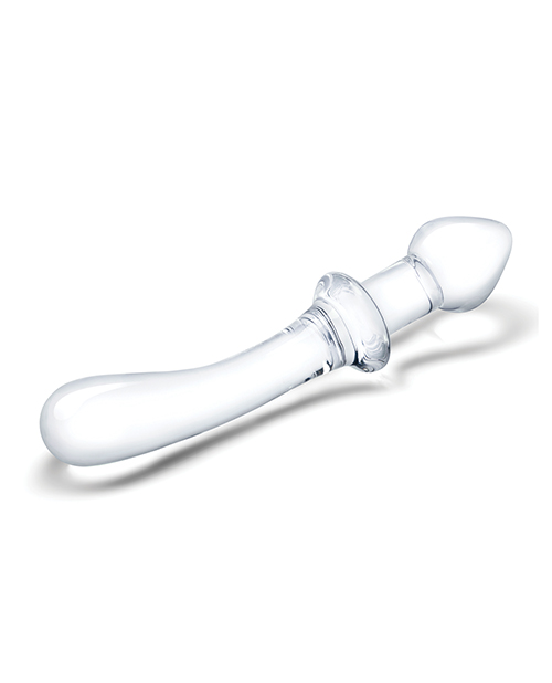 Glas 9" Classic Curved Dual Ended Dildo - Clear for sale