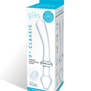 Shop Glas 9" Classic Curved Dual Ended Dildo - Clear online