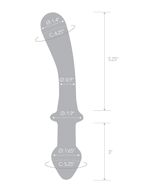 Buy Glas 9" Classic Curved Dual Ended Dildo - Clear