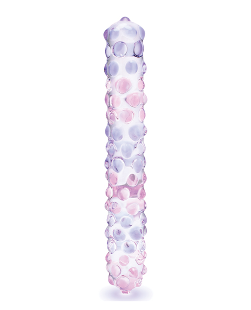 Order Glas 9" Purple Rose Nubby Glass Dildo - Purple/Pink online