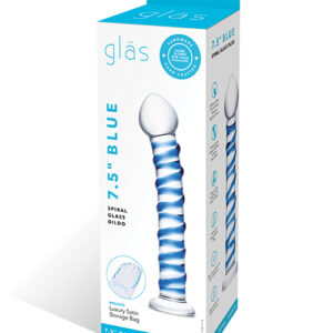 Shop Glas Spiral Glass Dildo - Blue online