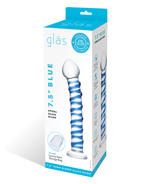 Shop Glas Spiral Glass Dildo - Blue online