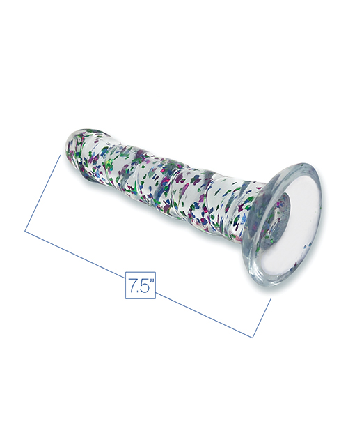 Glittergasm 7.5" Swirls Dildo - Blue/Purple/Violet for sale