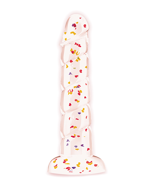 Order Glittergasm 7.5" Swirls Dildo - Red/Gold/Orange online