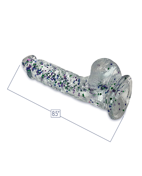 Glittergasm 8.5" Ballsy Dildo - Blue/Purple/Violet for sale