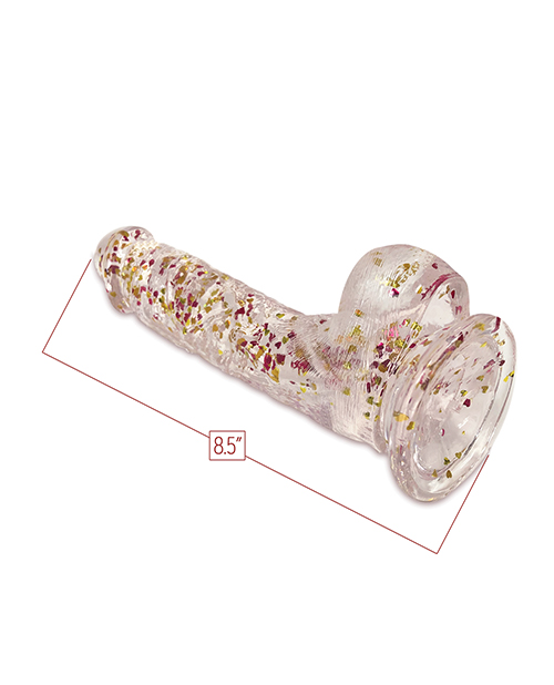 Glittergasm 8.5" Ballsy Dildo - Red/Gold/Orange for sale