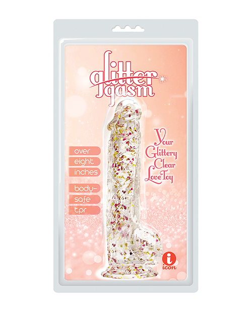 Shop Glittergasm 8.5" Ballsy Dildo - Red/Gold/Orange online