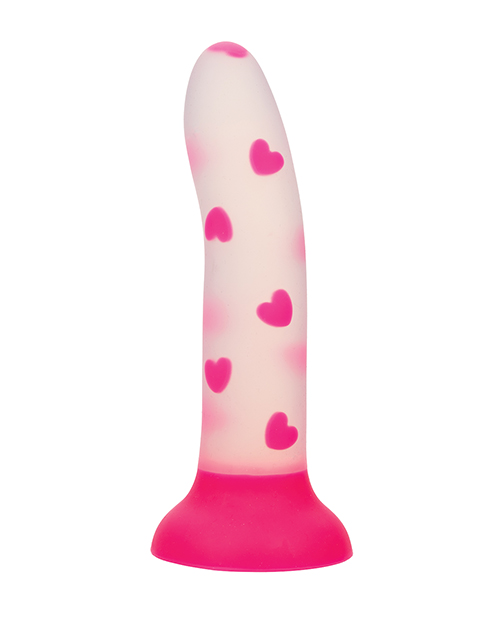 Order Glow Stick Heart Suction Cup Glow-in-the-Dark Dildo - Pink online