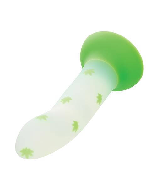 Glow Stick Leaf Suction Cup Glow-in-the-Dark Dildo - Green for sale