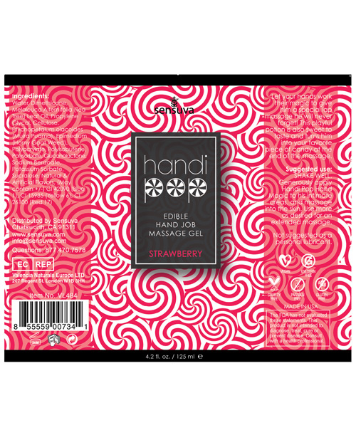 Order Handipop Hand Job Massage Gel - 4.2 oz Bottle Strawberry online
