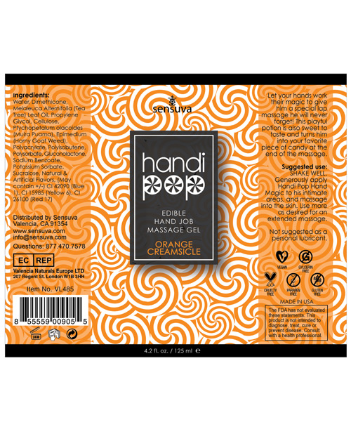 Order Handipop Hand Job Massage Gel - 4.2 oz Orange Creamsicle online