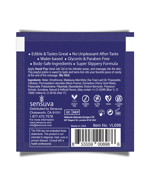 Order Handipop Hand Job Massage Gel Single Use Packet - 6 ml Blueberry Muffin online