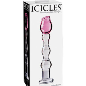 Shop Icicles No. 12 Hand Blown Glass Massager - Clear w/Rose Tip online