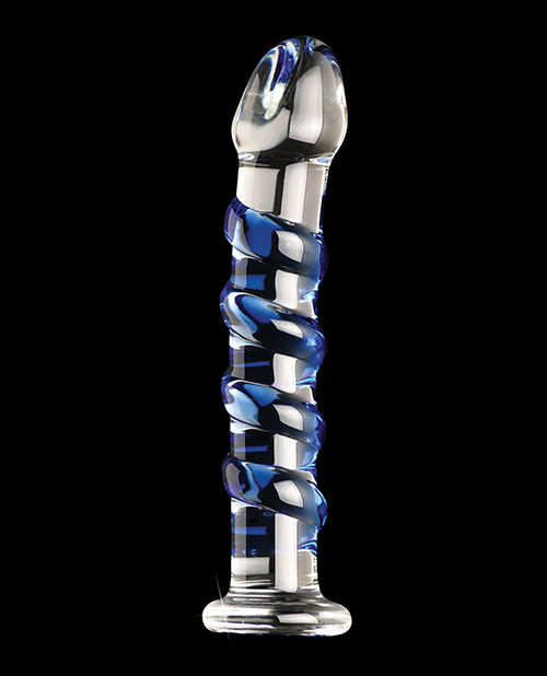 Buy Icicles Icicles No. 5 Hand Blown Glass Massager - Clear w/Blue Swirls