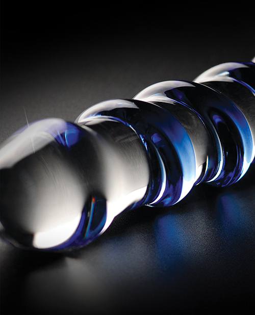 Shop Icicles No. 5 Hand Blown Glass Massager - Clear w/Blue Swirls