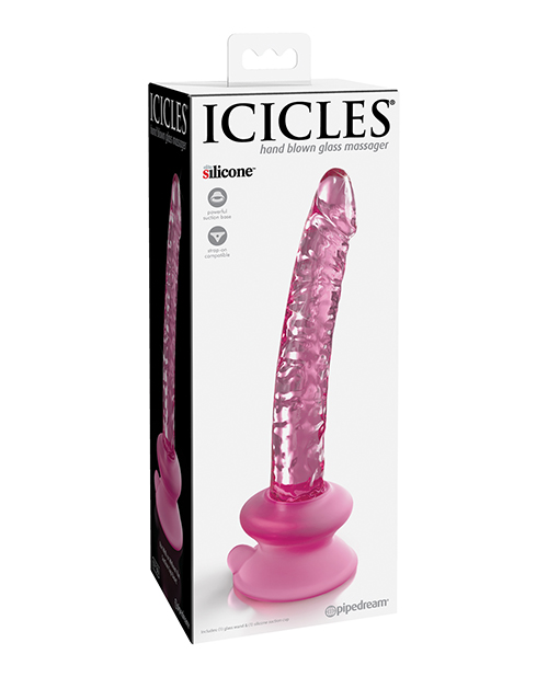 Shop Icicles No. 86 Hand Blown Glass Massager w/Suction Cup - Pink online