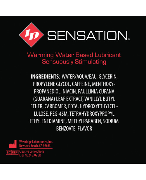 Order ID Sensation Waterbased Warming Lubricant - 1 oz Pocket Bottle online