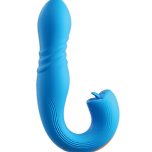 Shop Joi Thrust 2 Thrusting G-Spot Vibrator & Clit Licker - Blue online