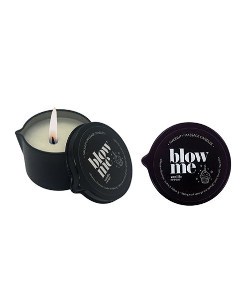 Shop Kama Sutra Blow Me Tin Massage Candle w/Pour Spout - 2 oz Vanilla Creme online
