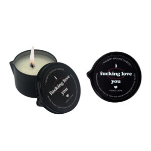 Shop Kama Sutra I Fucking Love You Tin Massage Candle w/Pour Spout - 2 oz Vanilla Creme online