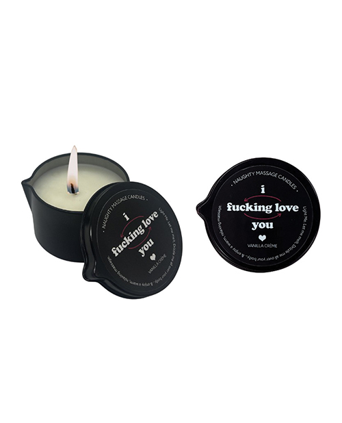Shop Kama Sutra I Fucking Love You Tin Massage Candle w/Pour Spout - 2 oz Vanilla Creme online