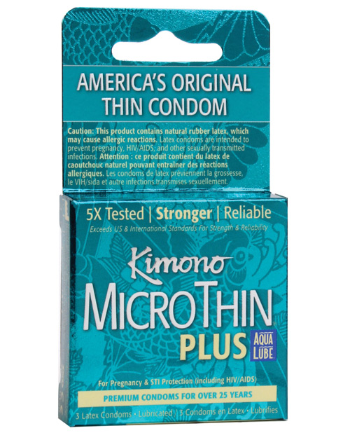 Shop Kimono Micro Thin Aqua Lube Condoms - Box of 3 online