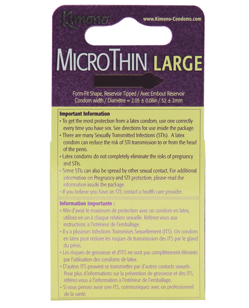 Order Kimono Micro Thin Large Condoms - Box of 3 online