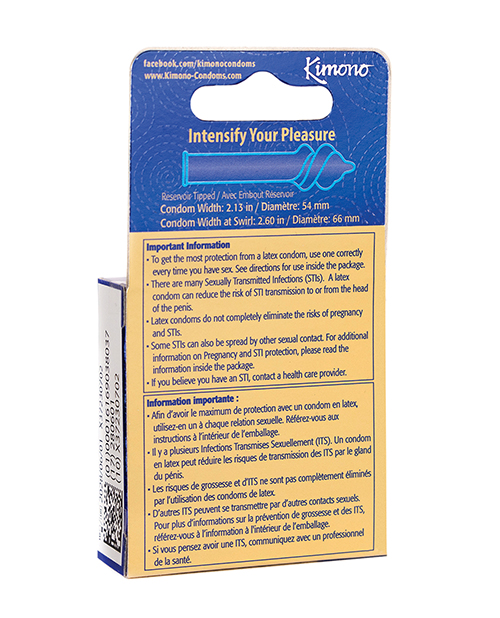 Order Kimono Swirl Double Spiral Shape Condoms - Pack of 3 online