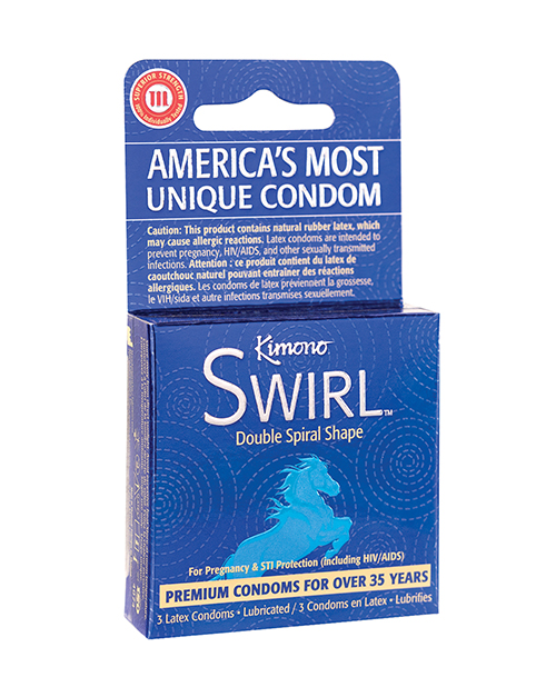 Shop Kimono Swirl Double Spiral Shape Condoms - Pack of 3 online