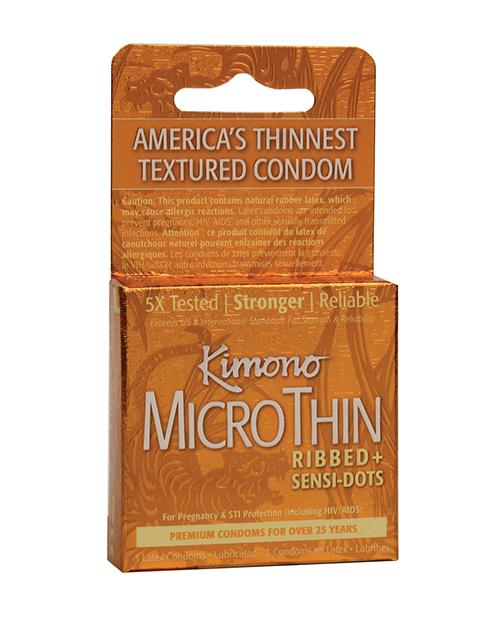 Shop Kimono Textured Ribbed+Sensi Dots Condoms - Box of 3 online